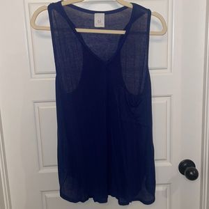 Brandlabel Navy Blue Flowy Pocket Tank